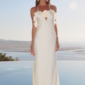 Runaway the Label Ivory Halter Dress